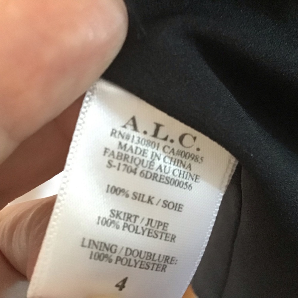 ALC 100% Silk Asymmetric Accordion Pleated Dress SZ 4 - Picture 6 of 6